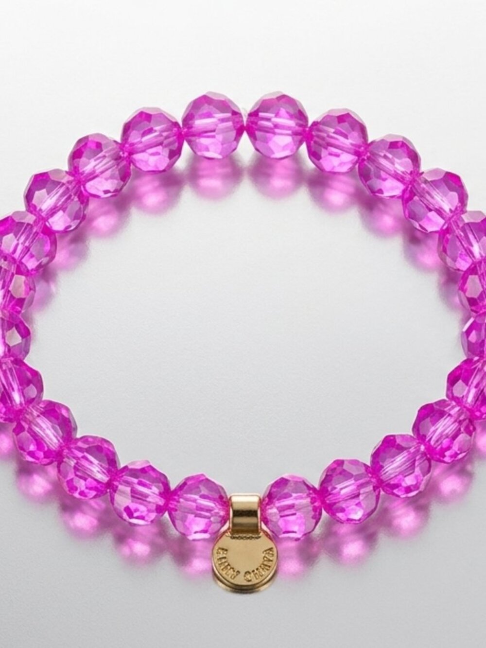 Pink Faceted Glass Beaded Bracelet